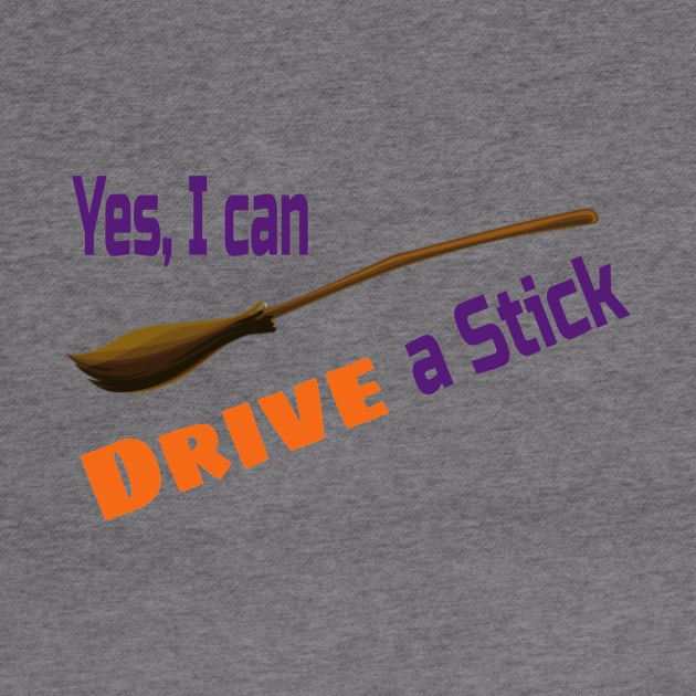 I can Drive a stick Witch Broom Tee Shirt by Bunnuku